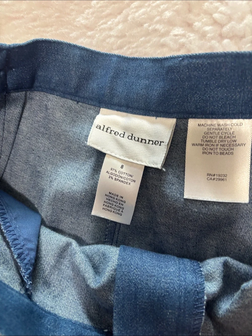 Alfred Dunner Blue Embroidered Short-Sleeve Capri Set